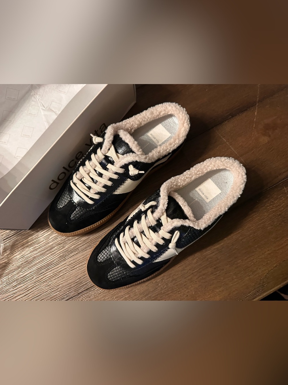 New Ladies 9 Dolce Vita Black Notice Push Slide Sneaker Shoe